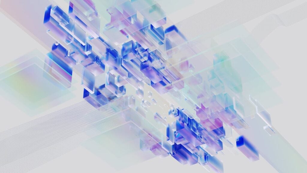 pexels photo 17485709 Futuristic abstract digital render depicting geometric shapes in vibrant colors.