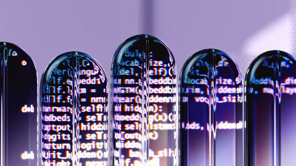 pexels photo 18069694 Colorful 3D render showcasing AI and programming with reflective abstract visuals.